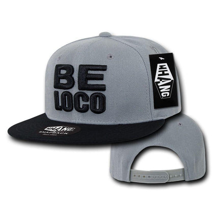 1 Dozen Be Loco 6 Panel Retro Flat Bill Constructed Snapback Hats Caps Wholesale Lots-Casaba Shop