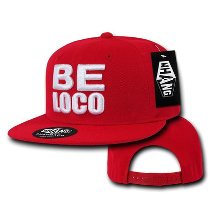 1 Dozen Be Loco 6 Panel Retro Flat Bill Constructed Snapback Hats Caps Wholesale Lots-Casaba Shop
