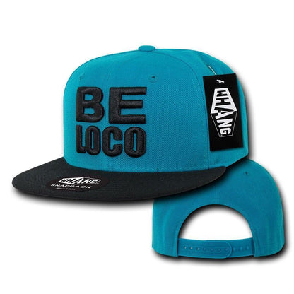 1 Dozen Be Loco 6 Panel Retro Flat Bill Constructed Snapback Hats Caps Wholesale Lots-Casaba Shop