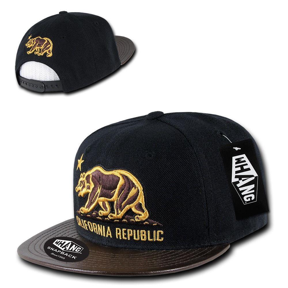 1 Dozen California Republic 6 Panel Flat Vinyl Bill Snapback Hats Caps Wholesale Bulk-Casaba Shop
