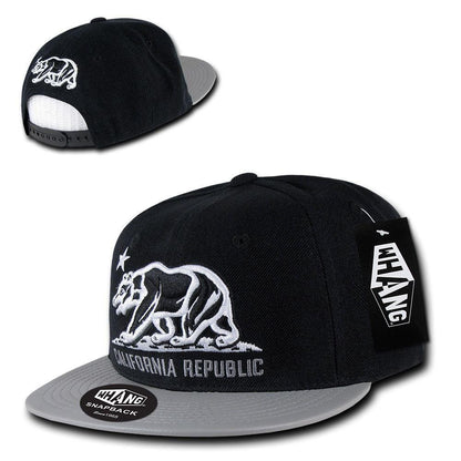 1 Dozen California Republic 6 Panel Flat Vinyl Bill Snapback Hats Caps Wholesale Bulk-Casaba Shop
