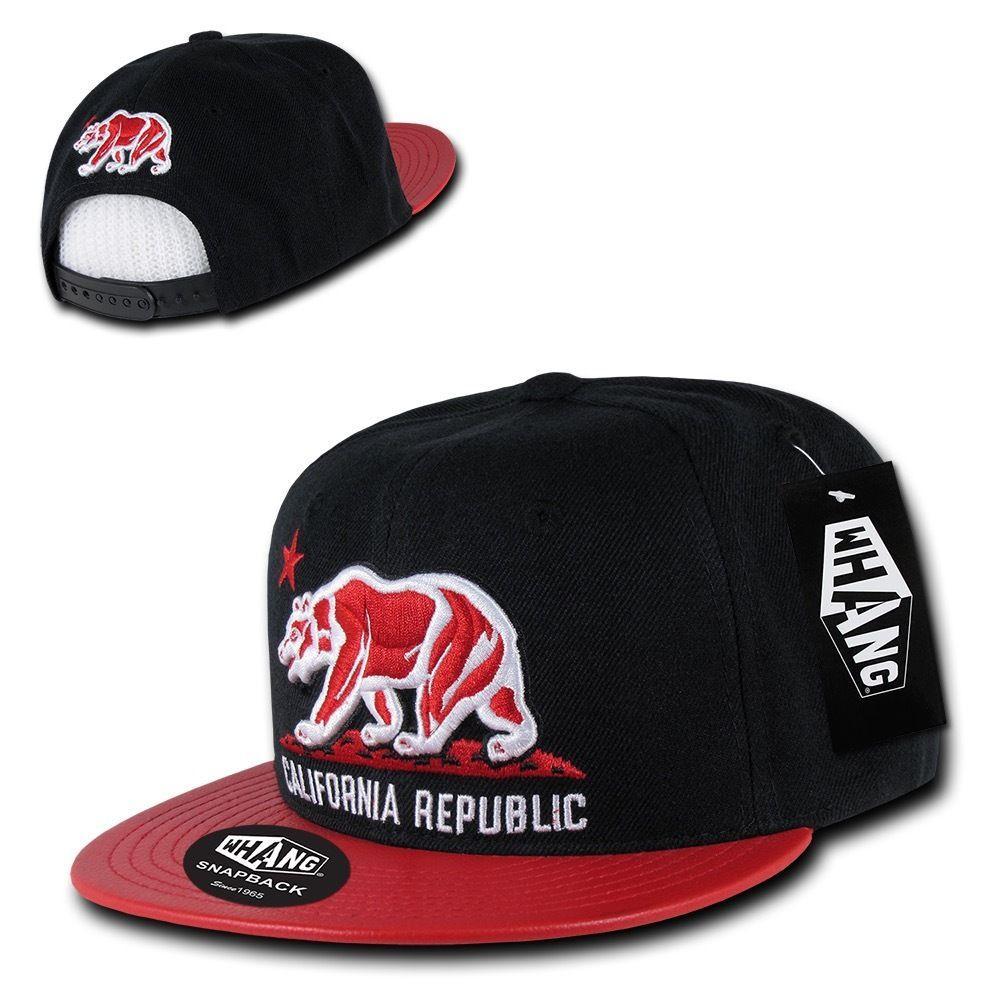 1 Dozen California Republic 6 Panel Flat Vinyl Bill Snapback Hats Caps Wholesale Bulk-Casaba Shop