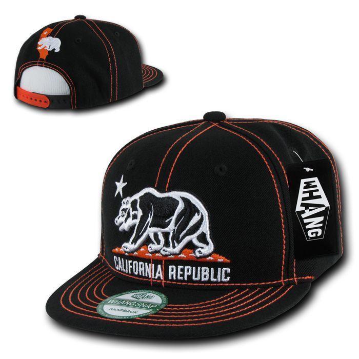 1 Dozen California Republic Bear Contra Stitch Flat Bill Snapback Hat Wholesale Bulk-Casaba Shop