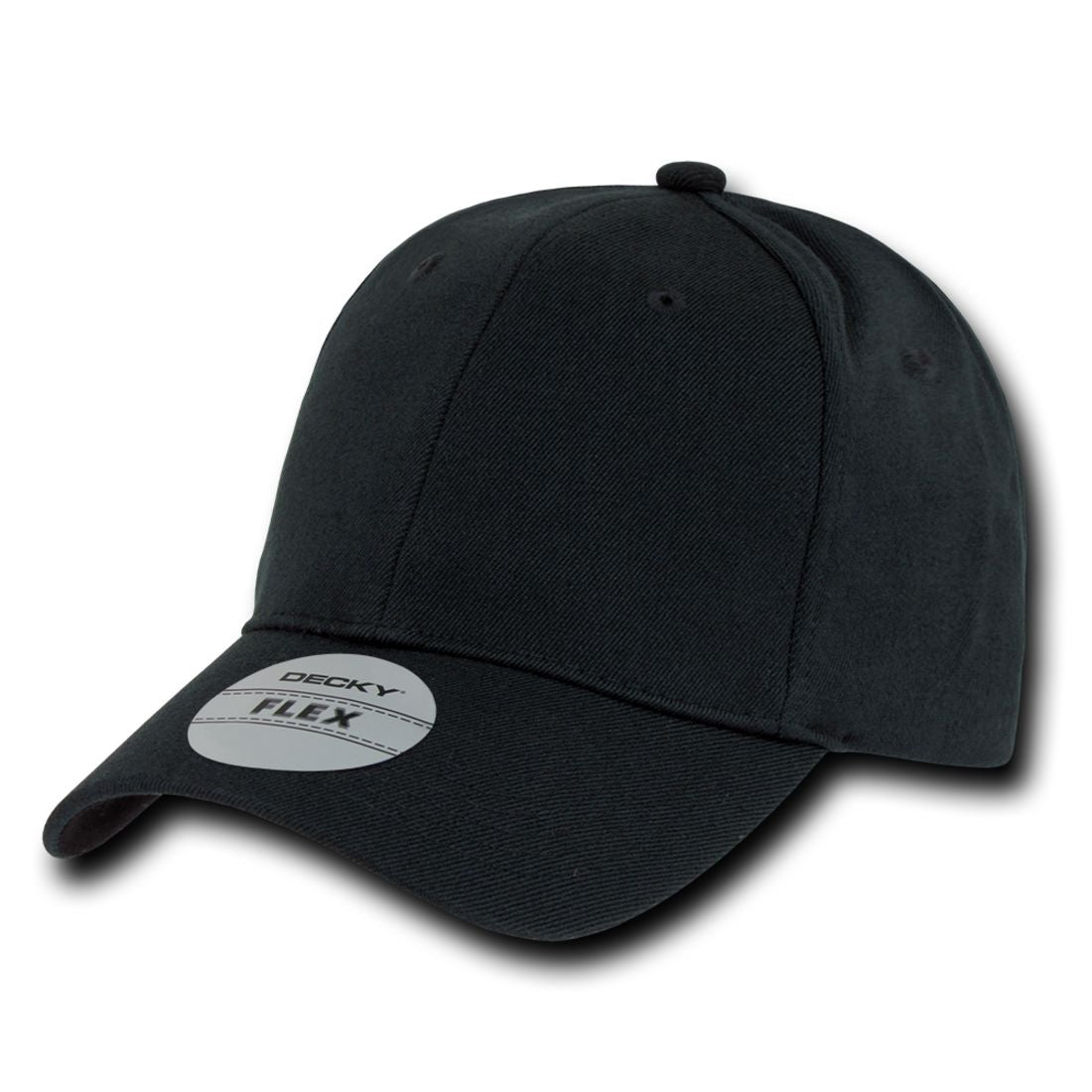 Decky 1016W Flex Caps 6 Panel Mid Profile Baseball Hats Curved Bill Blank Wholesale