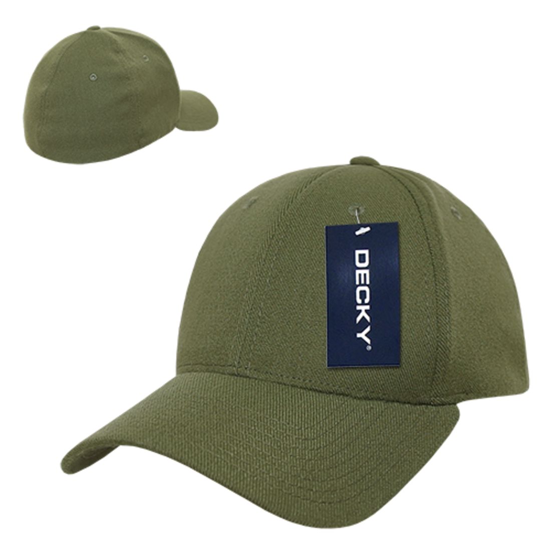 Decky 1016W Flex Caps 6 Panel Mid Profile Baseball Hats Curved Bill Blank Wholesale