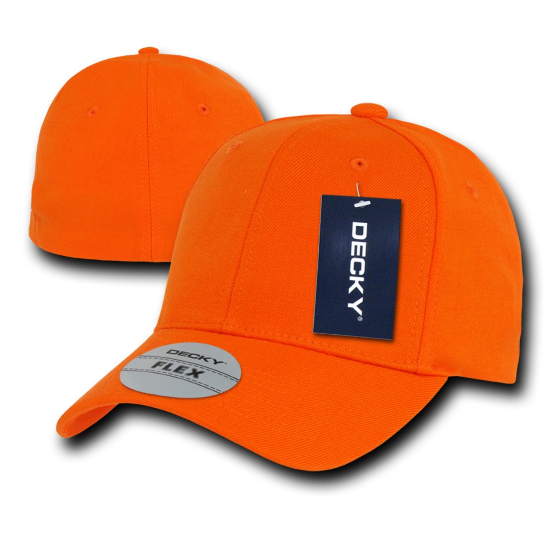 Decky 1016W Flex Caps 6 Panel Mid Profile Baseball Hats Curved Bill Blank Wholesale