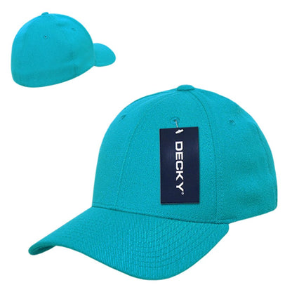Decky 1016W Flex Caps 6 Panel Mid Profile Baseball Hats Curved Bill Blank Wholesale