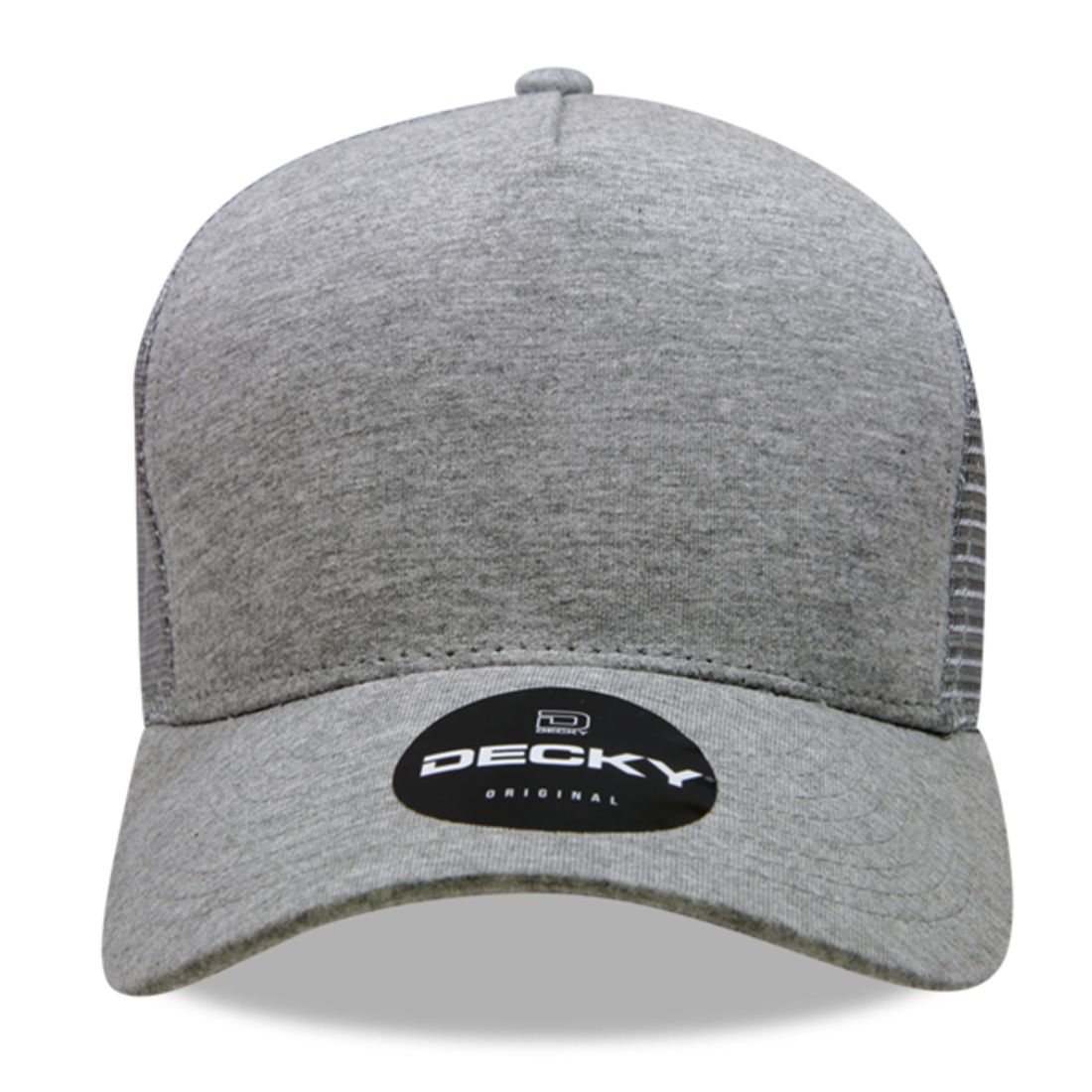 Decky 1050 Heather Jersey Trucker Hats 5 Panel Snapback Caps Mesh Structured Wholesale