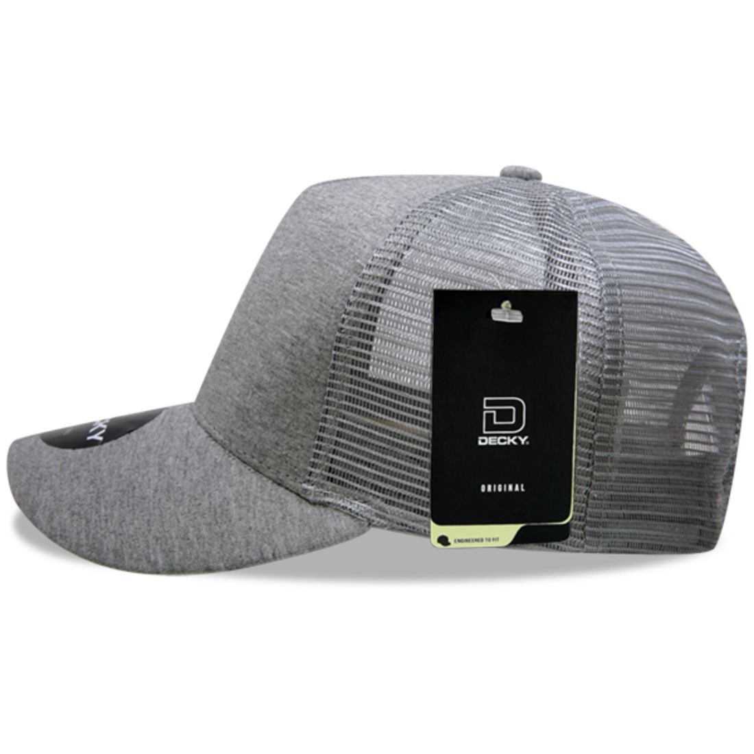 Decky 1050 Heather Jersey Trucker Hats 5 Panel Snapback Caps Mesh Structured Wholesale