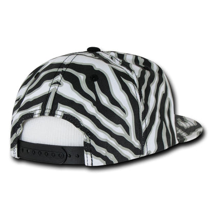 Decky 1060 Zebra Print Snapback Hats High Profile 6 Panel Caps Flat Bill Wholesale