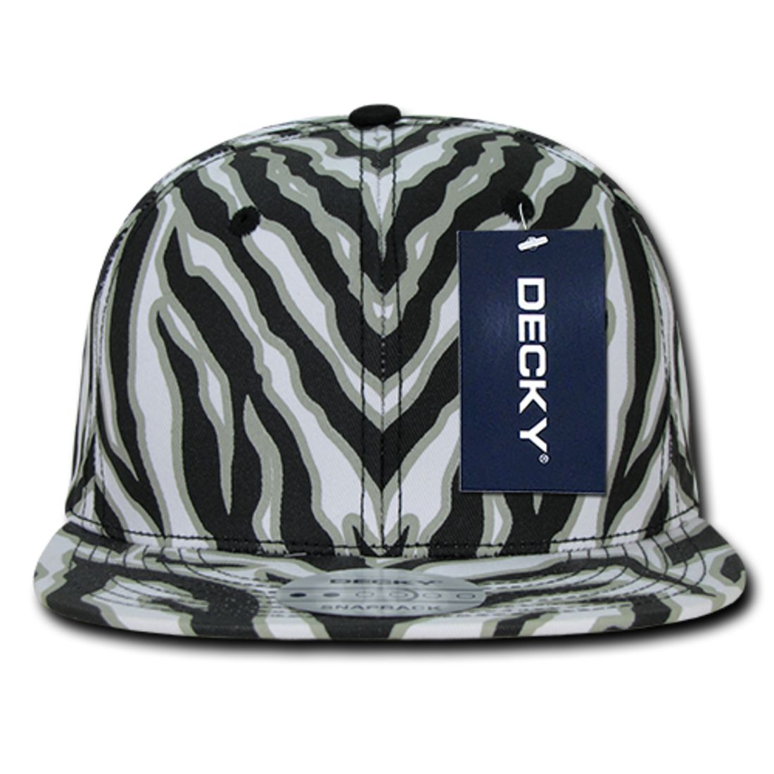 Decky 1060 Zebra Print Snapback Hats High Profile 6 Panel Caps Flat Bill Wholesale