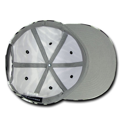 Decky 1060 Zebra Print Snapback Hats High Profile 6 Panel Caps Flat Bill Wholesale