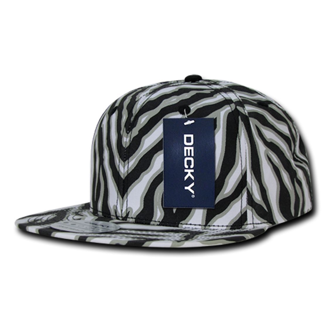 Decky 1060 Zebra Print Snapback Hats High Profile 6 Panel Caps Flat Bill Wholesale