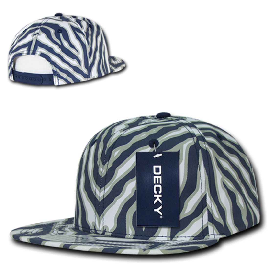 Decky 1060 Zebra Print Snapback Hats High Profile 6 Panel Caps Flat Bill Wholesale