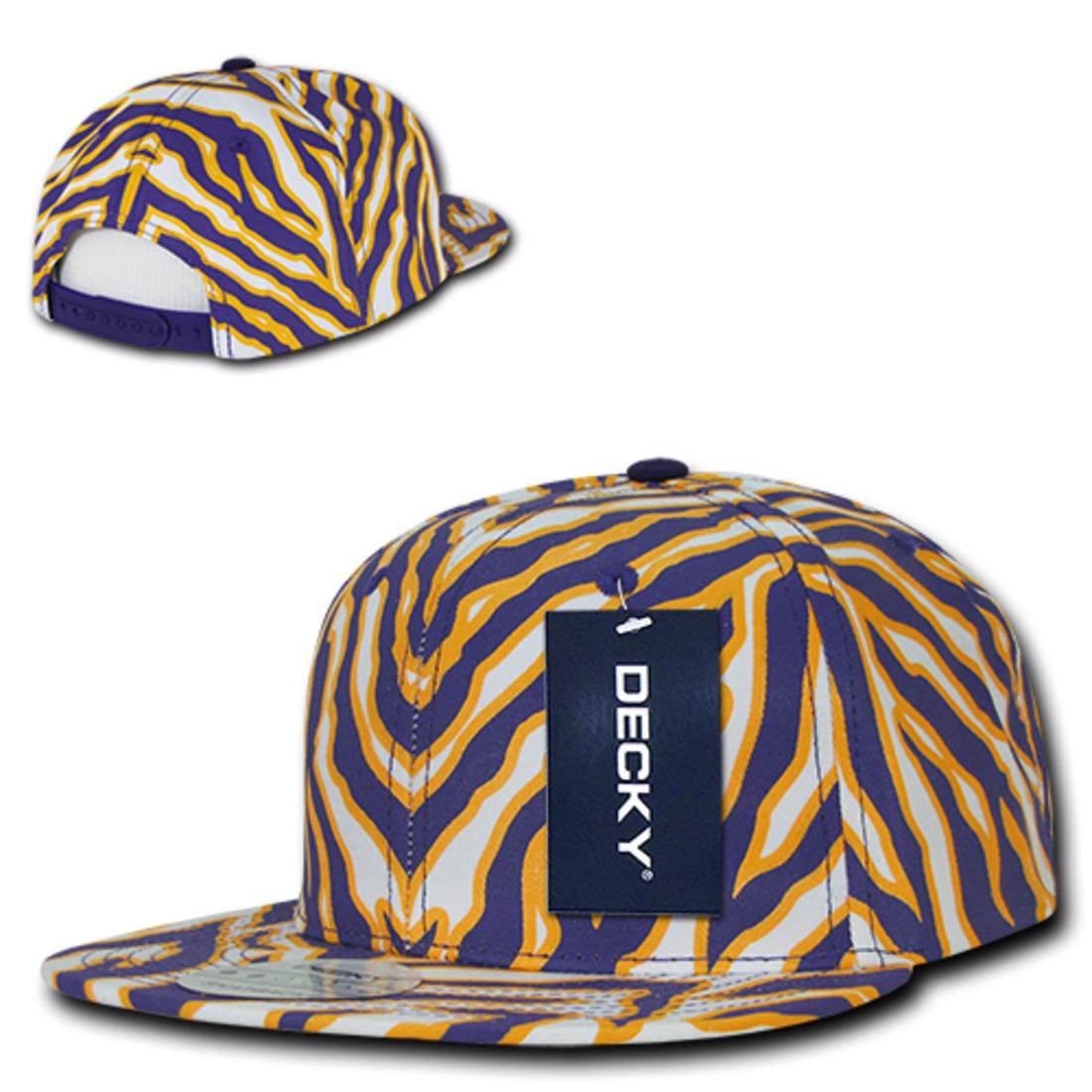 Decky 1060 Zebra Print Snapback Hats High Profile 6 Panel Caps Flat Bill Wholesale