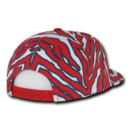 Decky 1060 Zebra Print Snapback Hats High Profile 6 Panel Caps Flat Bill Wholesale