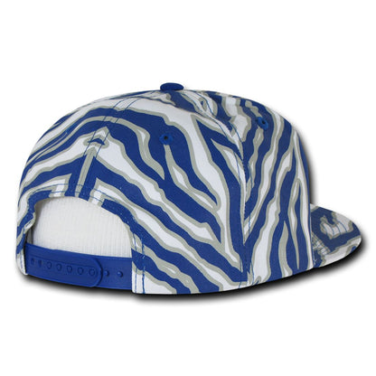 Decky 1060 Zebra Print Snapback Hats High Profile 6 Panel Caps Flat Bill Wholesale