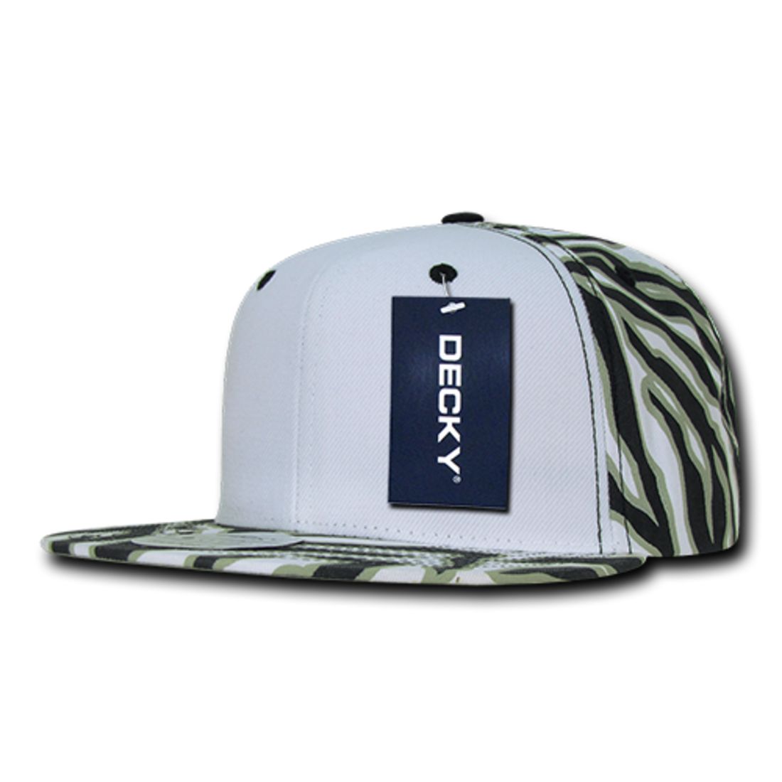 Decky 1061 Zebra Print Snapback Hats High Profile 6 Panel Baseball Caps Flat Bill Wholesale