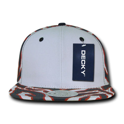 Decky 1061 Zebra Print Snapback Hats High Profile 6 Panel Baseball Caps Flat Bill Wholesale