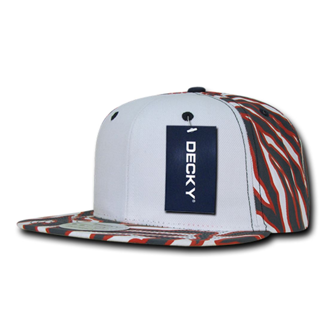 Decky 1061 Zebra Print Snapback Hats High Profile 6 Panel Baseball Caps Flat Bill Wholesale