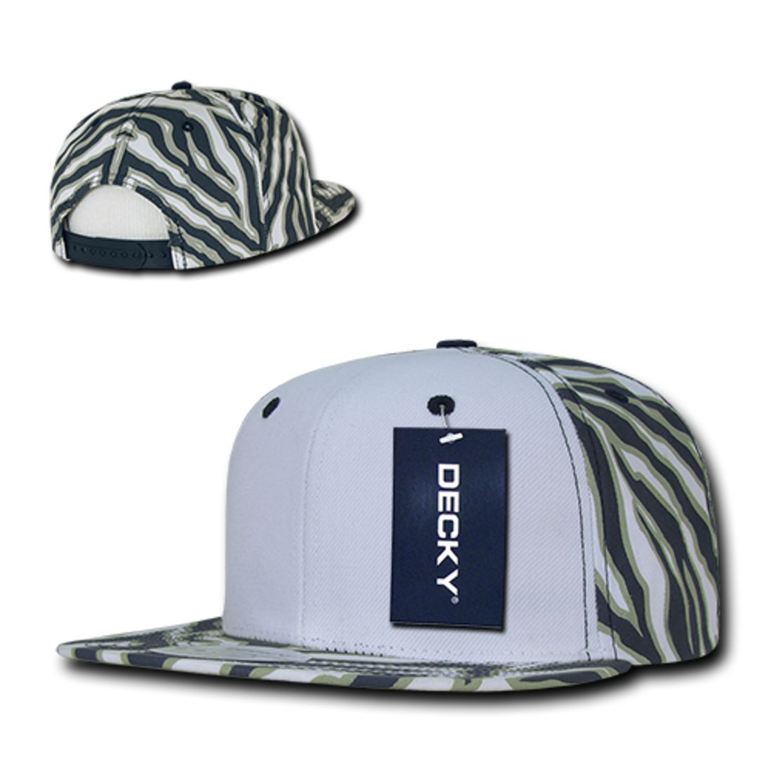 Decky 1061 Zebra Print Snapback Hats High Profile 6 Panel Baseball Caps Flat Bill Wholesale