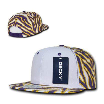 Decky 1061 Zebra Print Snapback Hats High Profile 6 Panel Baseball Caps Flat Bill Wholesale