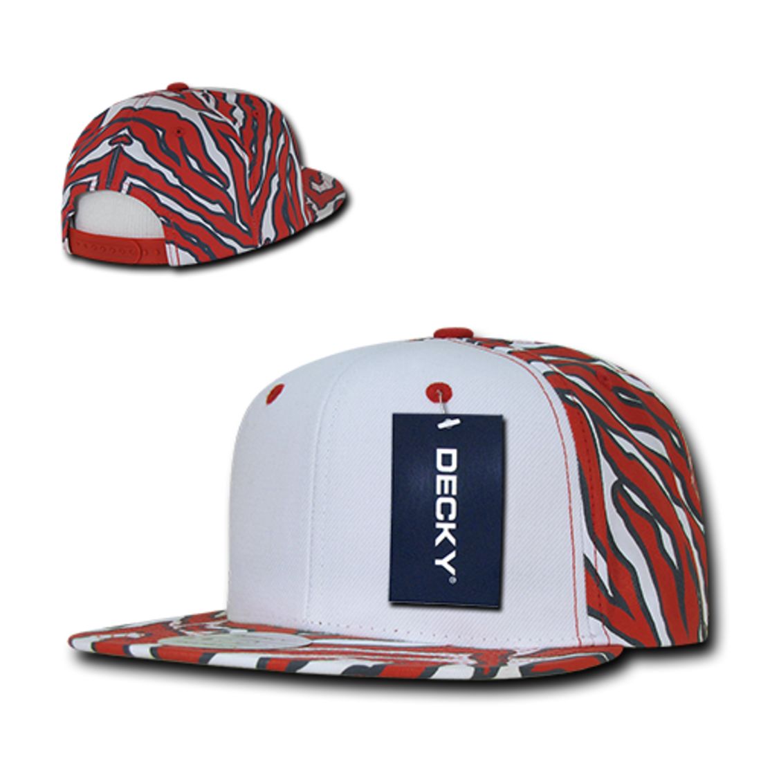 Decky 1061 Zebra Print Snapback Hats High Profile 6 Panel Baseball Caps Flat Bill Wholesale