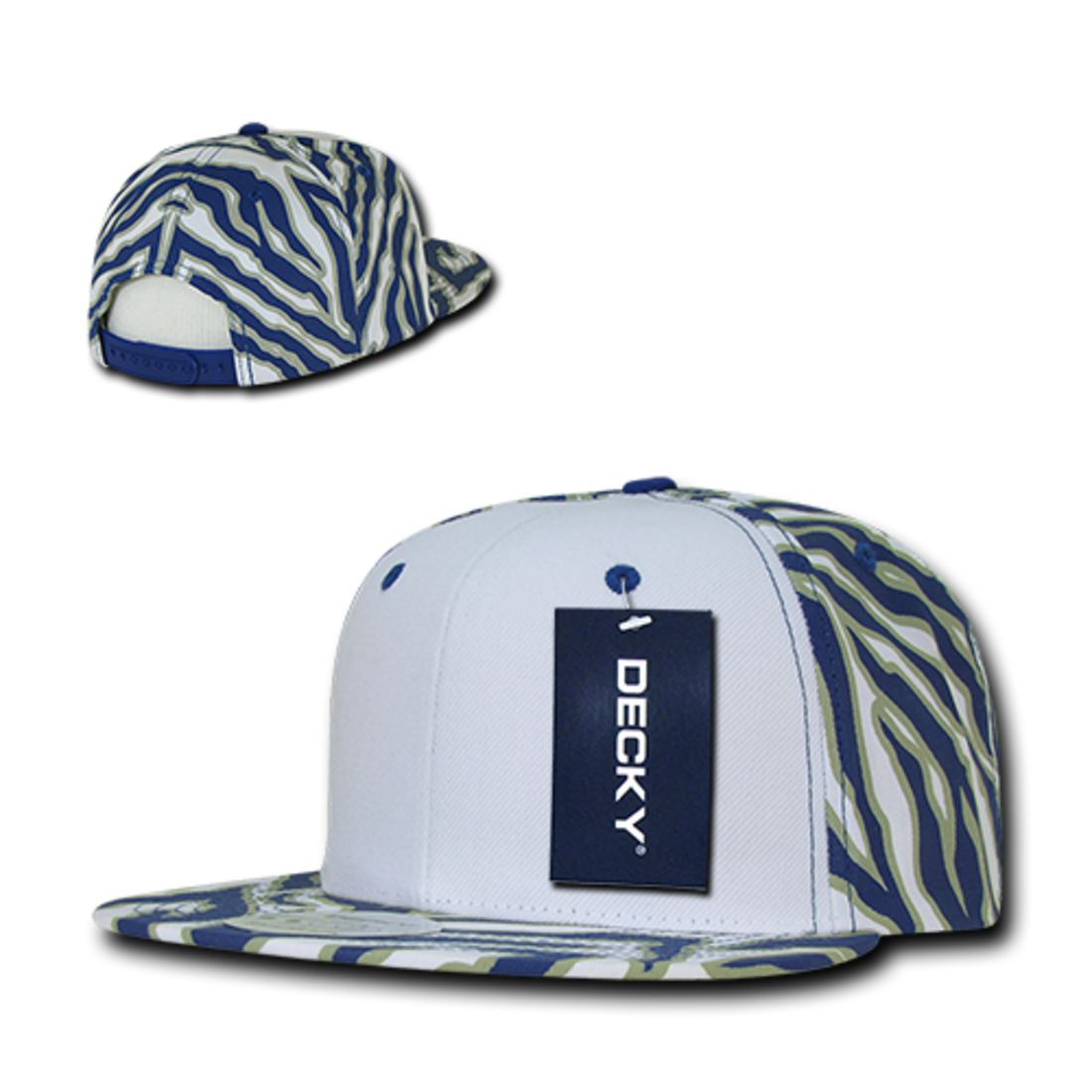 Decky 1061 Zebra Print Snapback Hats High Profile 6 Panel Baseball Caps Flat Bill Wholesale