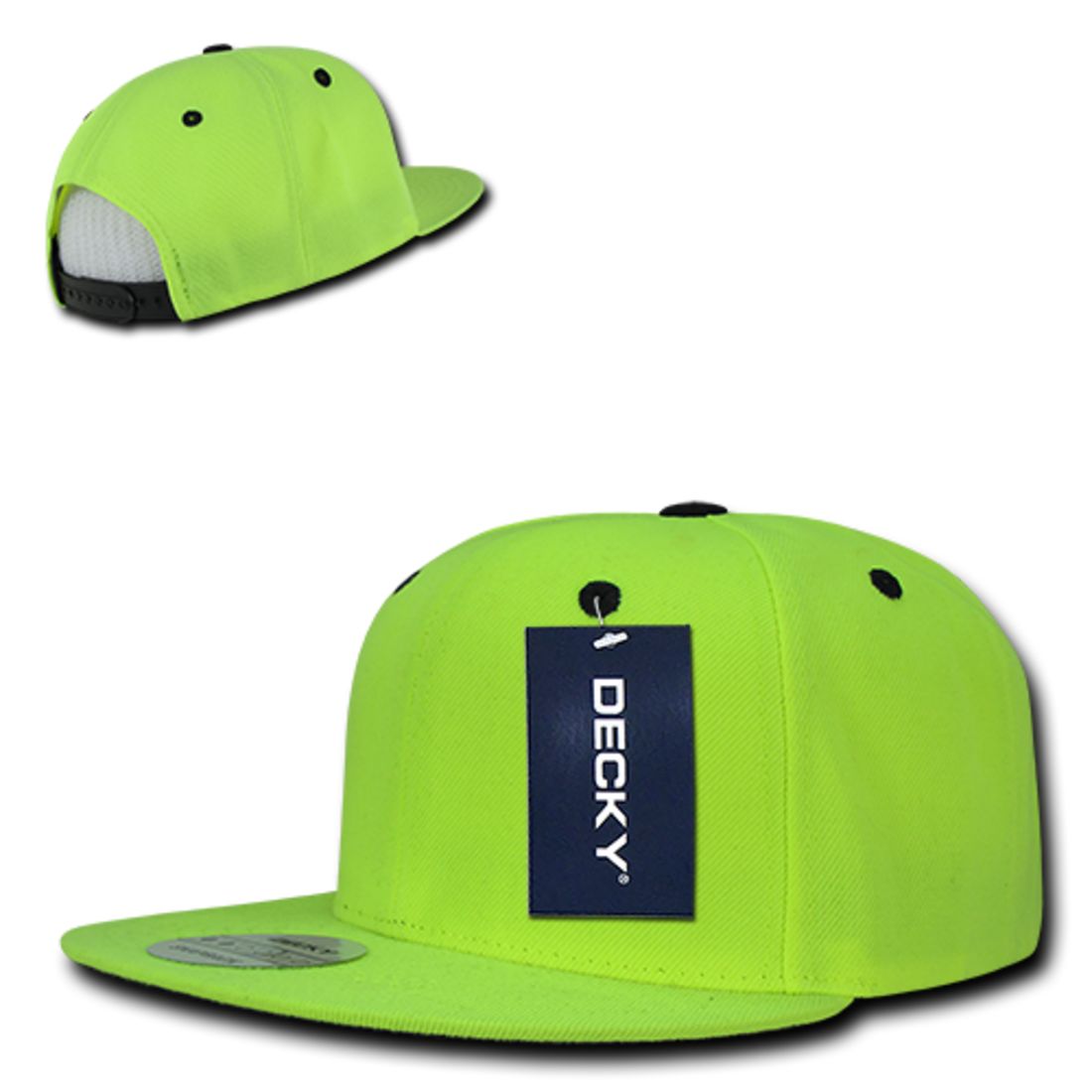 Decky 1077 High Profile Neon Snapback Hats 6 Panel Baseball Caps Structured Wholesale