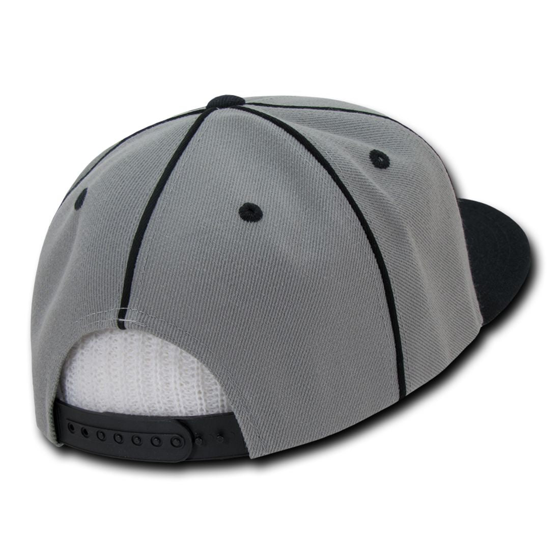 Decky 1078 Piped Crown Snapback Hats High Profile 6 Panel Flat Bill Caps Wholesale