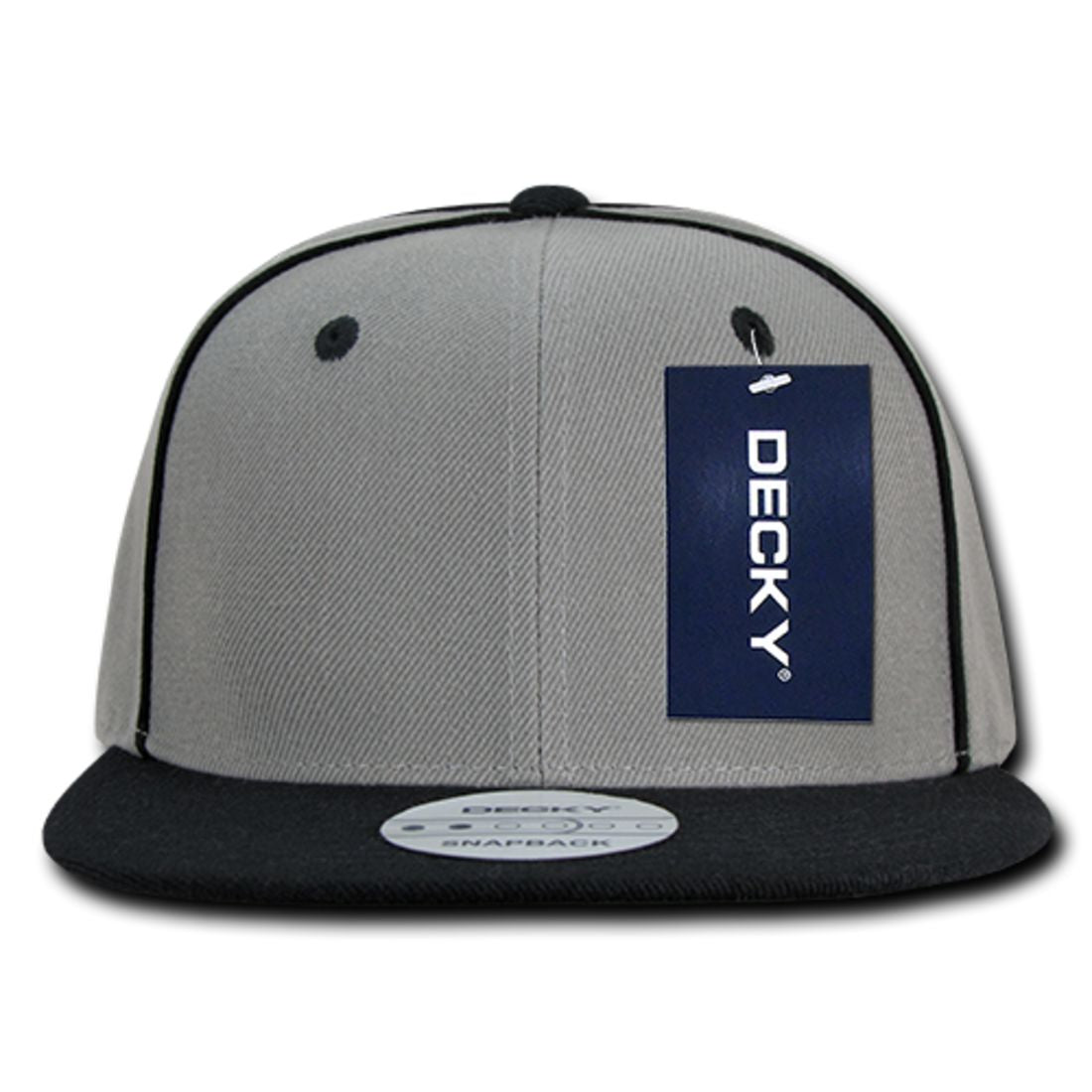 Decky 1078 Piped Crown Snapback Hats High Profile 6 Panel Flat Bill Caps Wholesale