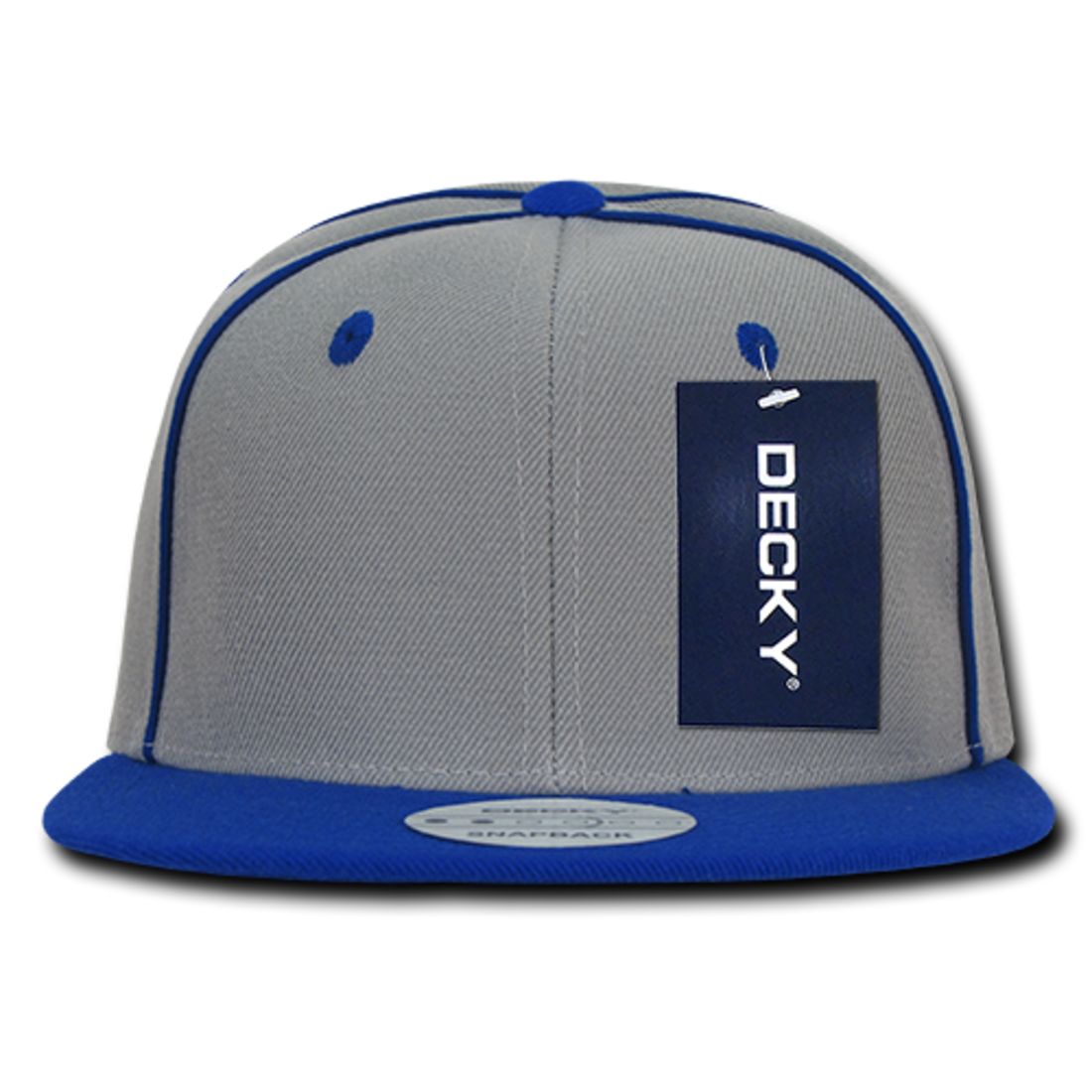 Decky 1078 Piped Crown Snapback Hats High Profile 6 Panel Flat Bill Caps Wholesale