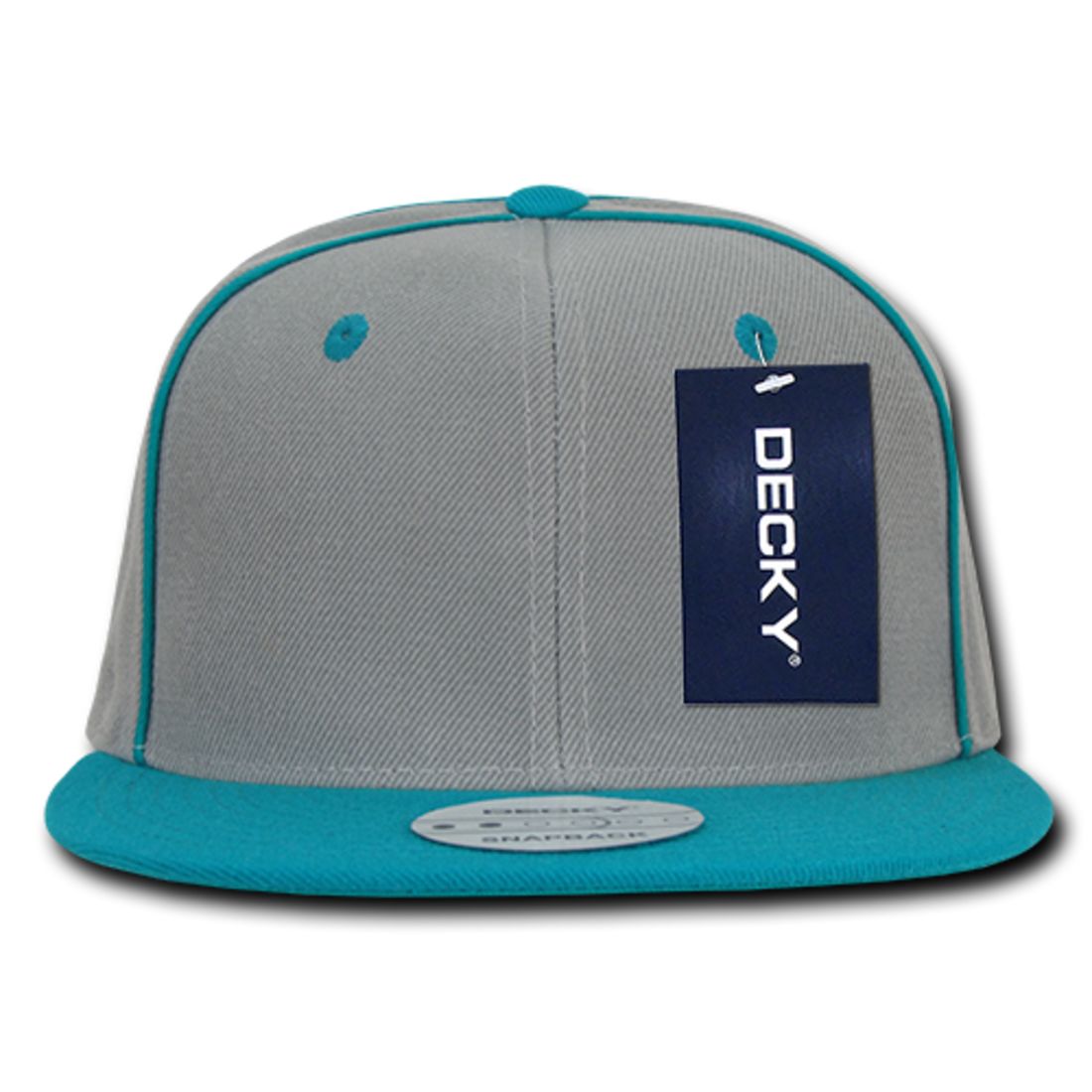 Decky 1078 Piped Crown Snapback Hats High Profile 6 Panel Flat Bill Caps Wholesale