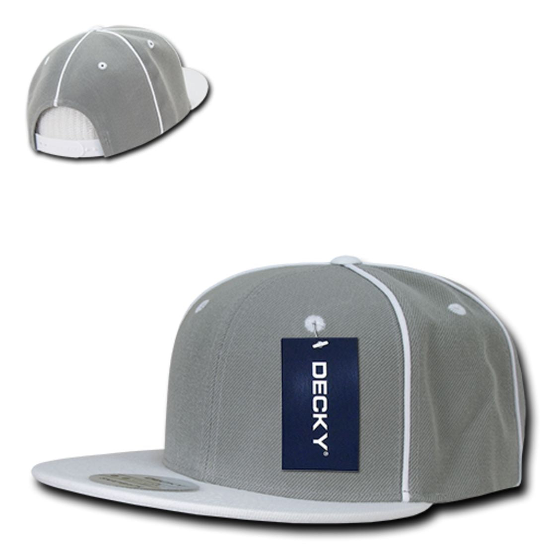 Decky 1078 Piped Crown Snapback Hats High Profile 6 Panel Flat Bill Caps Wholesale
