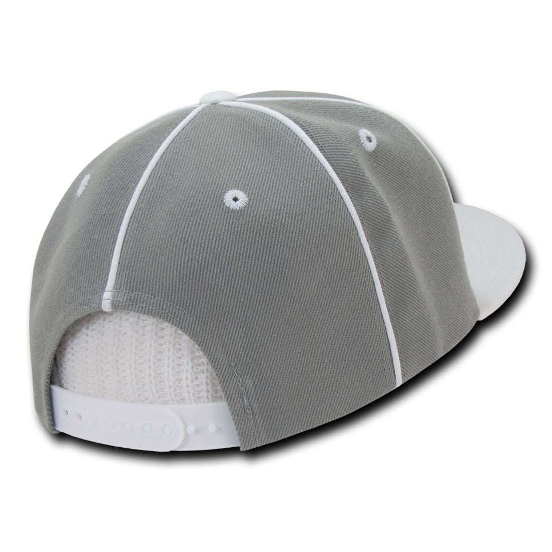 Decky 1078 Piped Crown Snapback Hats High Profile 6 Panel Flat Bill Caps Wholesale