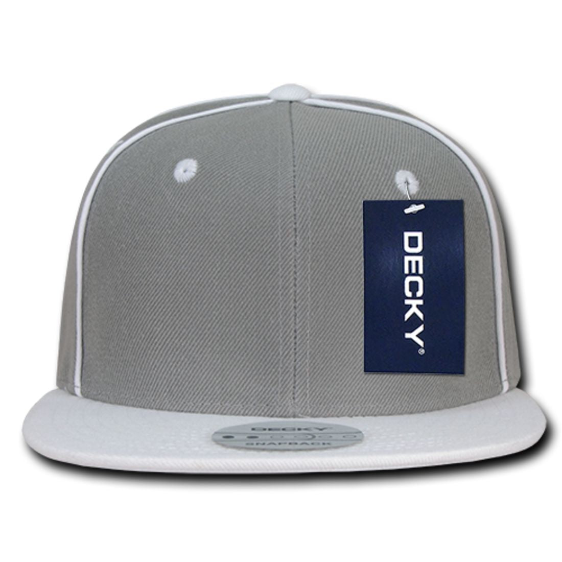 Decky 1078 Piped Crown Snapback Hats High Profile 6 Panel Flat Bill Caps Wholesale