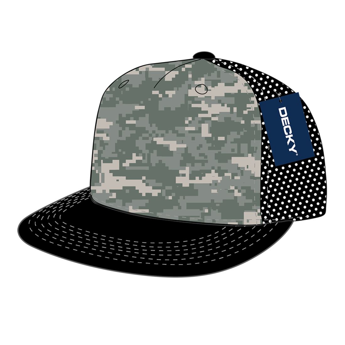 Decky 1080 High Profile Foam Trucker Snapback Hats 5 Panel Flat Bill Caps Wholesale