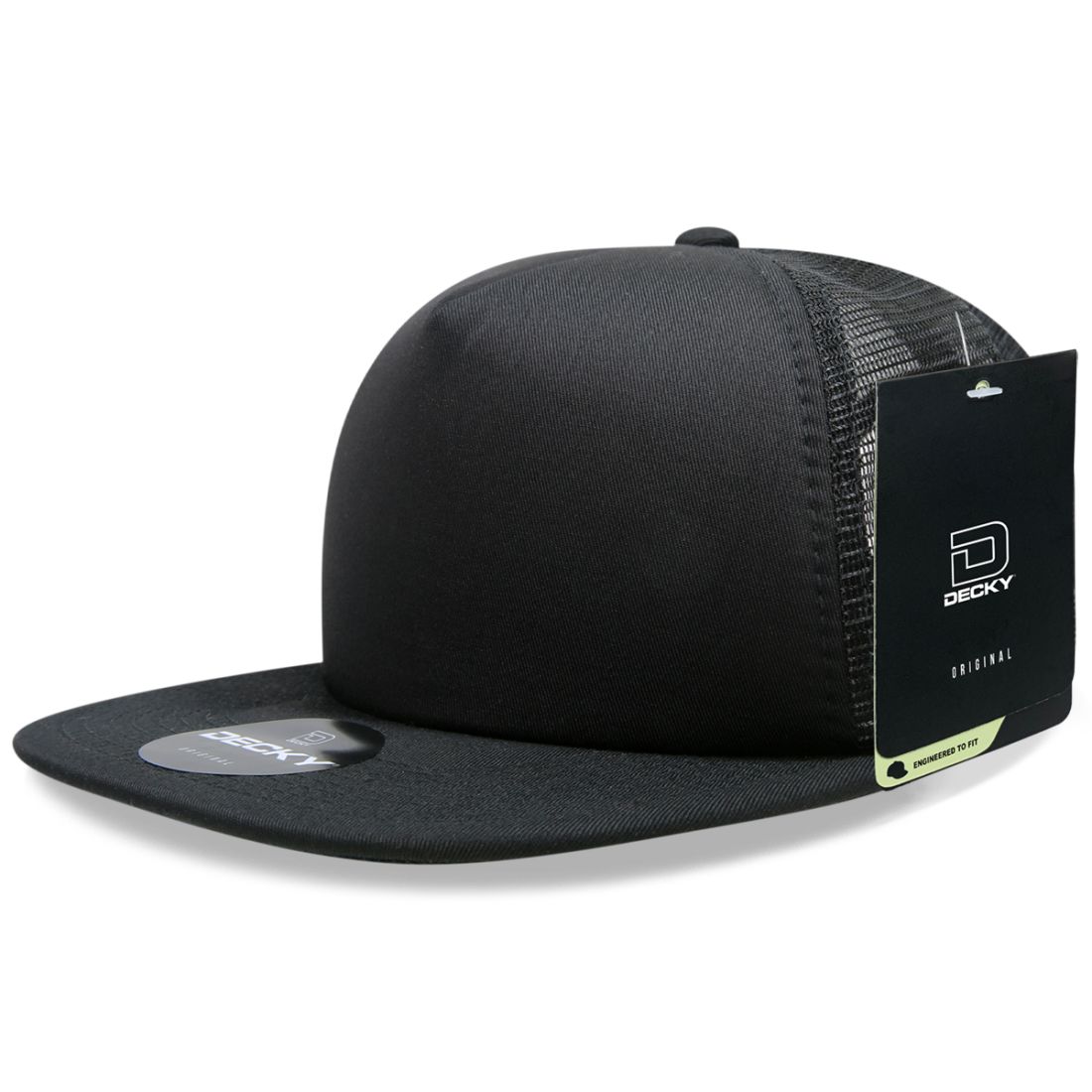 Decky 1080 High Profile Foam Trucker Snapback Hats 5 Panel Flat Bill Caps Wholesale