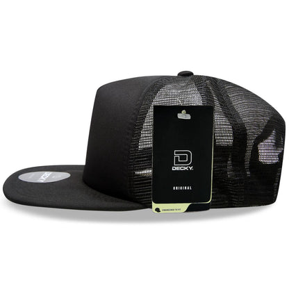 Decky 1080 High Profile Foam Trucker Snapback Hats 5 Panel Flat Bill Caps Wholesale