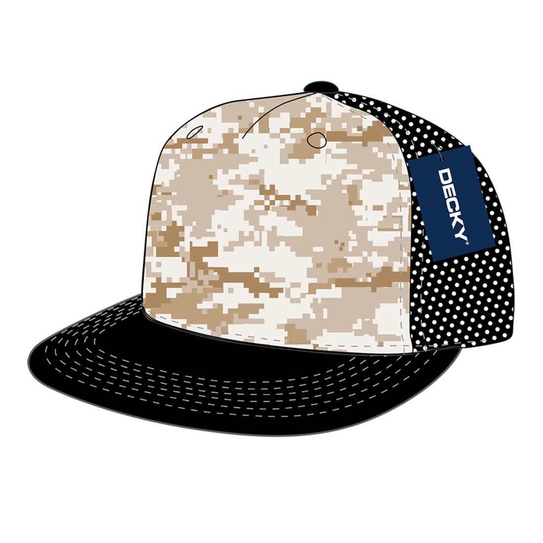 Decky 1080 High Profile Foam Trucker Snapback Hats 5 Panel Flat Bill Caps Wholesale