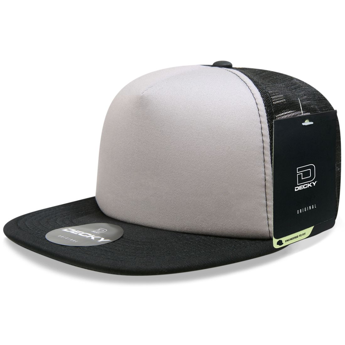 Decky 1080 High Profile Foam Trucker Snapback Hats 5 Panel Flat Bill Caps Wholesale