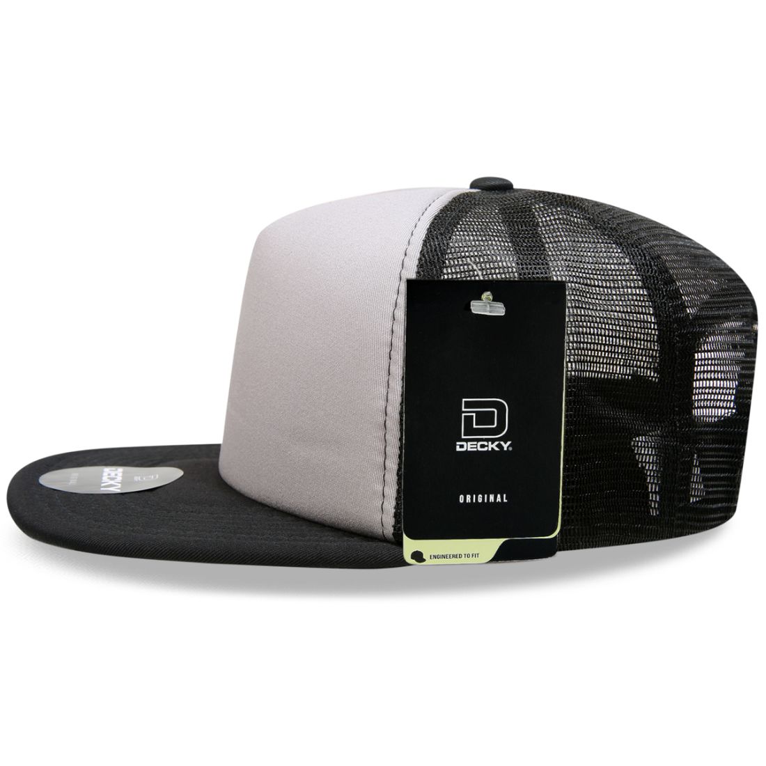 Decky 1080 High Profile Foam Trucker Snapback Hats 5 Panel Flat Bill Caps Wholesale