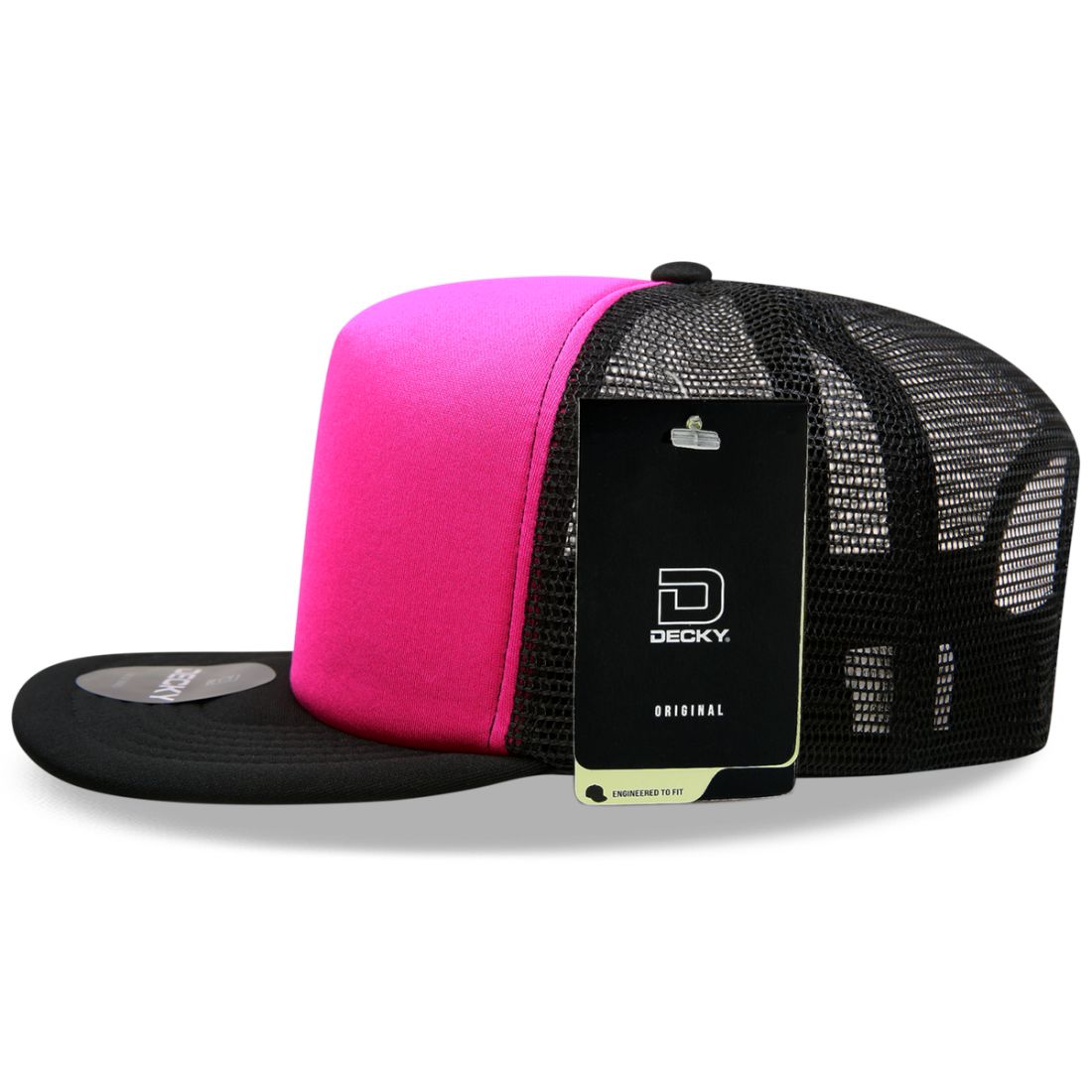 Decky 1080 High Profile Foam Trucker Snapback Hats 5 Panel Flat Bill Caps Wholesale