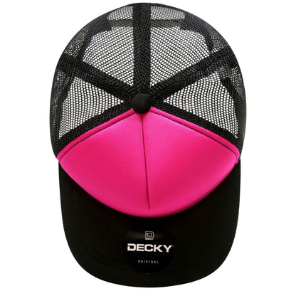 Decky 1080 High Profile Foam Trucker Snapback Hats 5 Panel Flat Bill Caps Wholesale