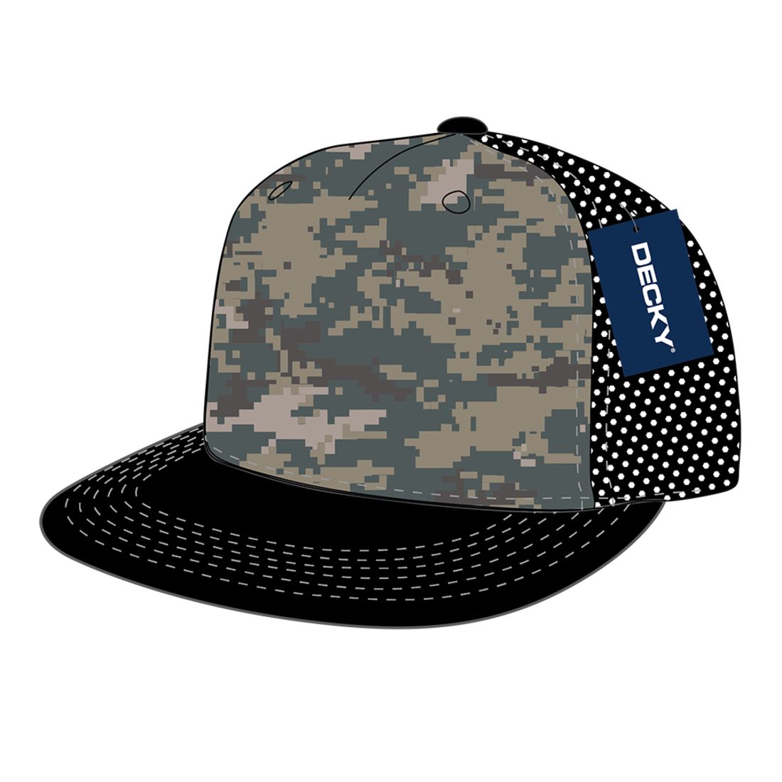 Decky 1080 High Profile Foam Trucker Snapback Hats 5 Panel Flat Bill Caps Wholesale
