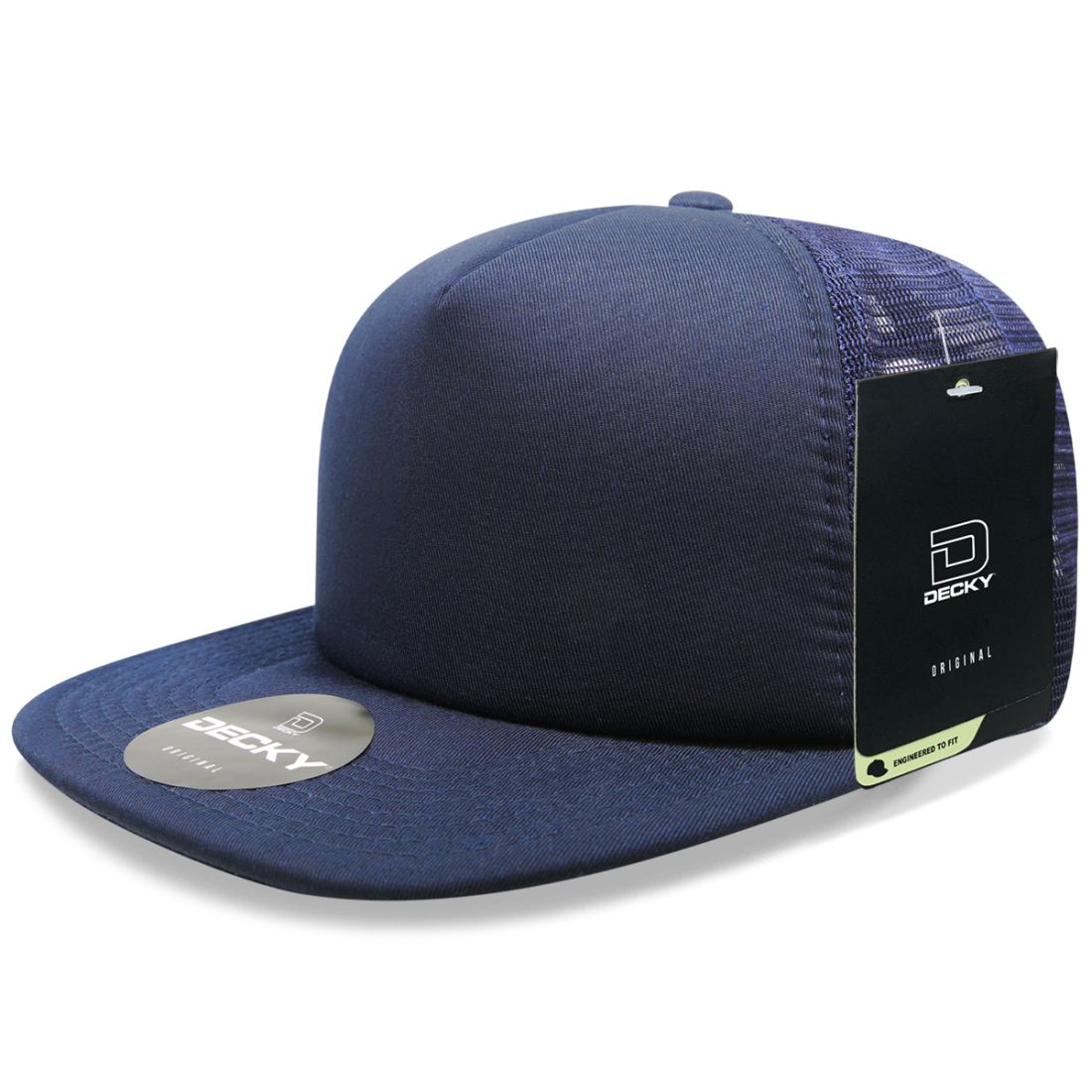 Decky 1080 High Profile Foam Trucker Snapback Hats 5 Panel Flat Bill Caps Wholesale