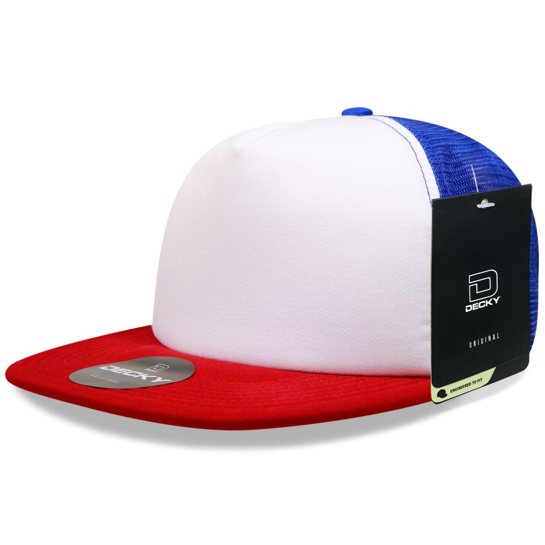 Decky 1080 High Profile Foam Trucker Snapback Hats 5 Panel Flat Bill Caps Wholesale