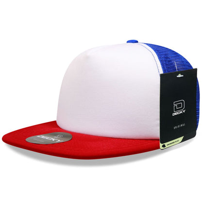 Decky 1080 High Profile Foam Trucker Snapback Hats 5 Panel Flat Bill Caps Wholesale