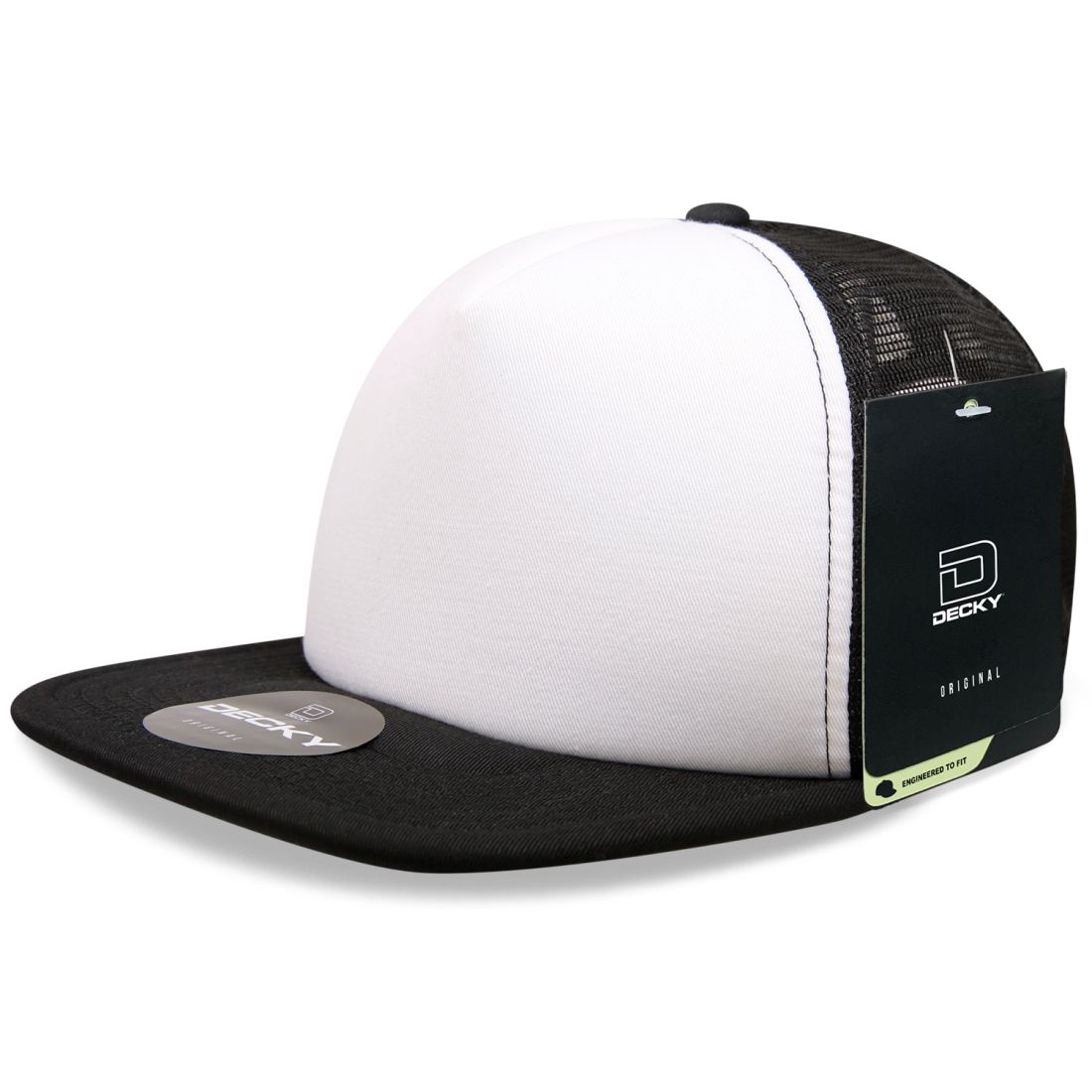 Decky 1080 High Profile Foam Trucker Snapback Hats 5 Panel Flat Bill Caps Wholesale