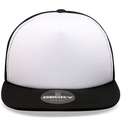 Decky 1080 High Profile Foam Trucker Snapback Hats 5 Panel Flat Bill Caps Wholesale